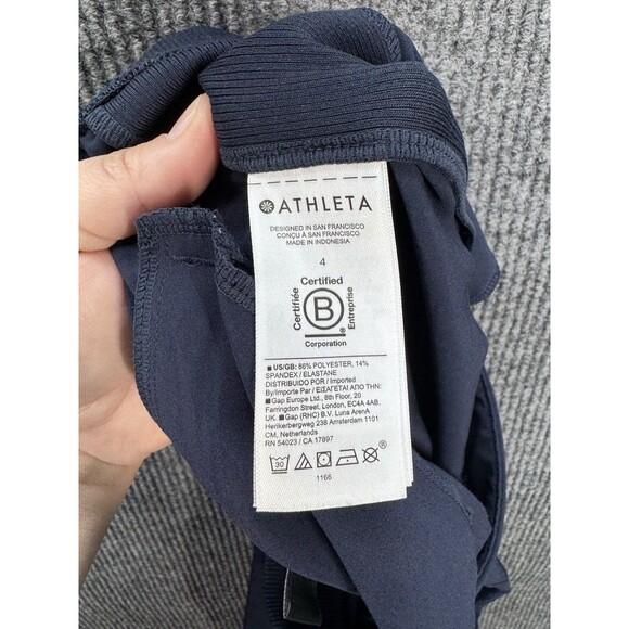 Athleta Brooklyn Mid Rise Ankle Pant Womens 4 Navy Lightweight Stretch Pull On - Picture 5 of 11